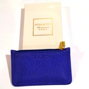Nina Ricci Paris Vintage Blue Coin Purse – Made in Italy 4.5x2.75'' w/ Box